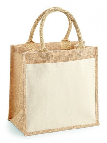 Cotton Pocket Jute Midi Bag