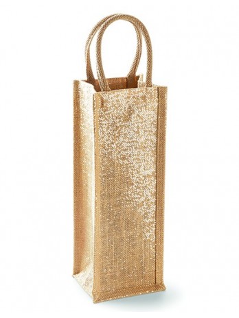 Shimmer Jute Bottle Bag