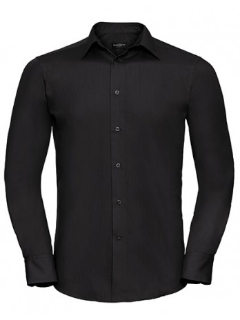Men's Long Sleeve Tailored Polycotton Poplin Shirt