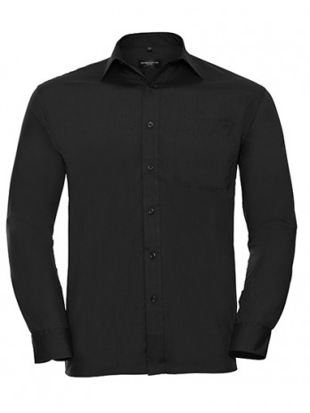 Men's Long Sleeve Classic Polycotton Poplin Shirt