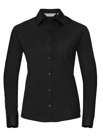 Ladies' Long Sleeve Classic Pure Cotton Poplin Shirt