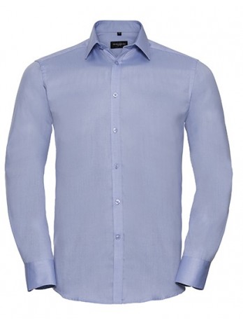 Men's Long Sleeve Tailored Herringbone Shirt