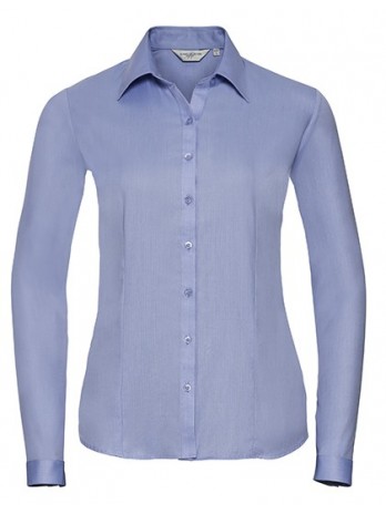 Ladies' Long Sleeve Tailored Herringbone Shirt