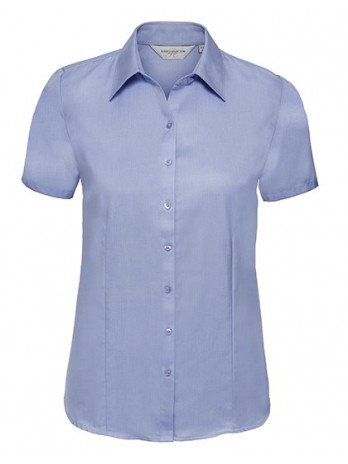 Ladies' Short Sleeve Tailored Herringbone Shirt