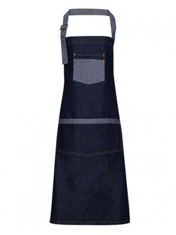 Domain Contrast Denim Bib Apron