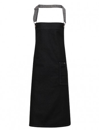 District Waxed Look Denim Bib Apron