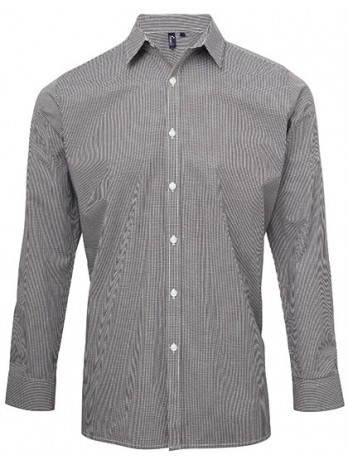 Men´s Microcheck (Gingham) Long Sleeve Cotton Shirt
