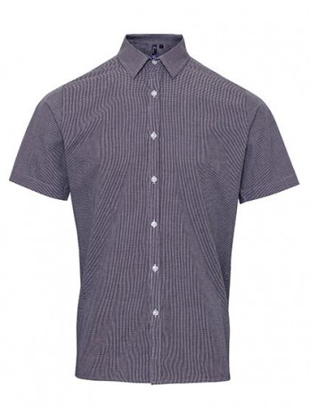 Men´s Microcheck (Gingham) Short Sleeve Cotton Shirt