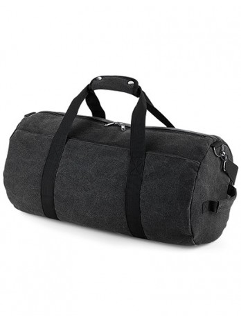 Vintage Canvas Barrel Bag