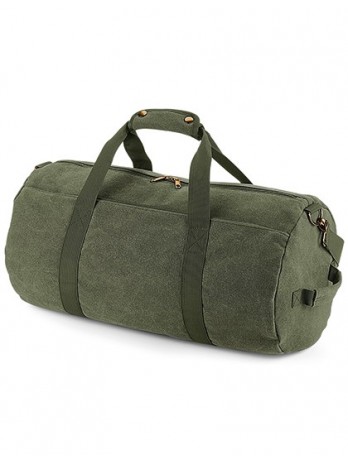 Vintage Canvas Barrel Bag