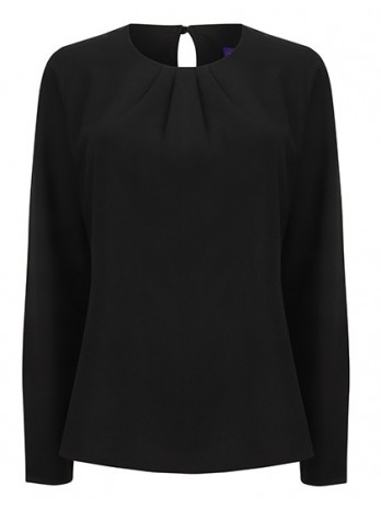 Ladies´ Pleat Front Long Sleeved Blouse