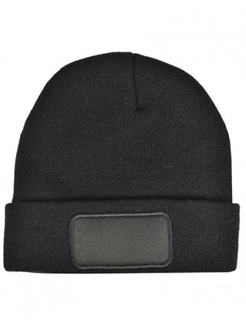 Knitted Hat With Patch
