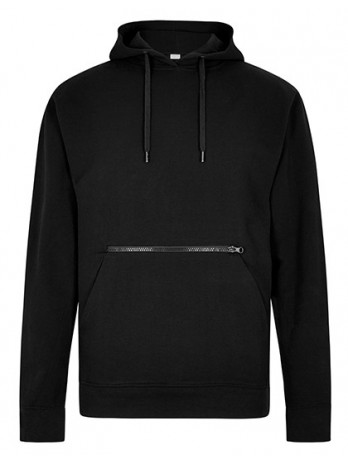 Regular Fit Pique Hoodie with Zipped Pocket