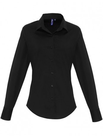 Women´s Stretch Fit Poplin Long Sleeve Cotton Shirt