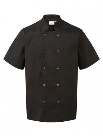 Studded Front Short Sleeve Chef´s Jacket