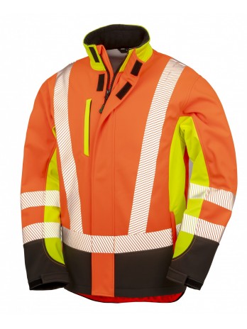 Recycled 3-Layer Printable 3-Tone Safety Softshell Jacket