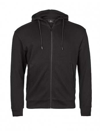 Ribbed Interlock Hooded Full Zip