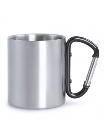 Metalowy kubek 210 ml z karabińczykiem
