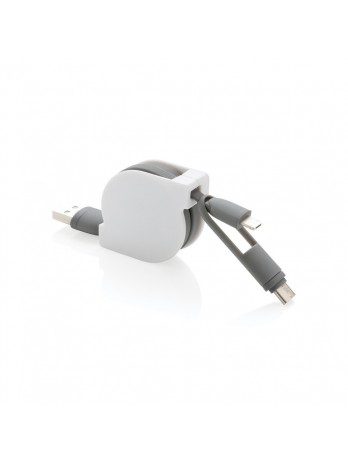 Zwijany kabel do ładowania i synchronizacji 3 w 1